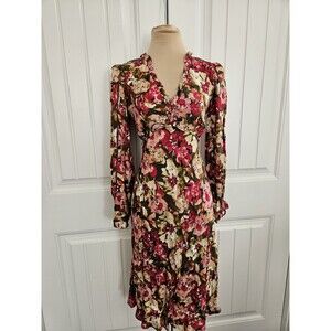 Sam Edelman Illora Cyprus Winter Wonderbloom Midi Dress Sz S Viscose Boho Vneck